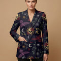 Whimsigoth Eclipse All-Over Print Casual Blazer | Whimsigoth Women's B — front view