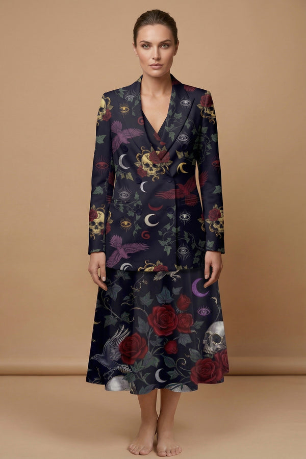 Whimsigoth Eclipse Blazer + Dress Set | Whimsigoth Matching Outfit — complete outfit front view
