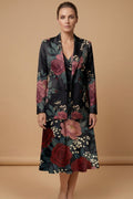 Dark Floral Classic (Variant B) Blazer + Dress Set | Dark Floral Match — complete outfit front view