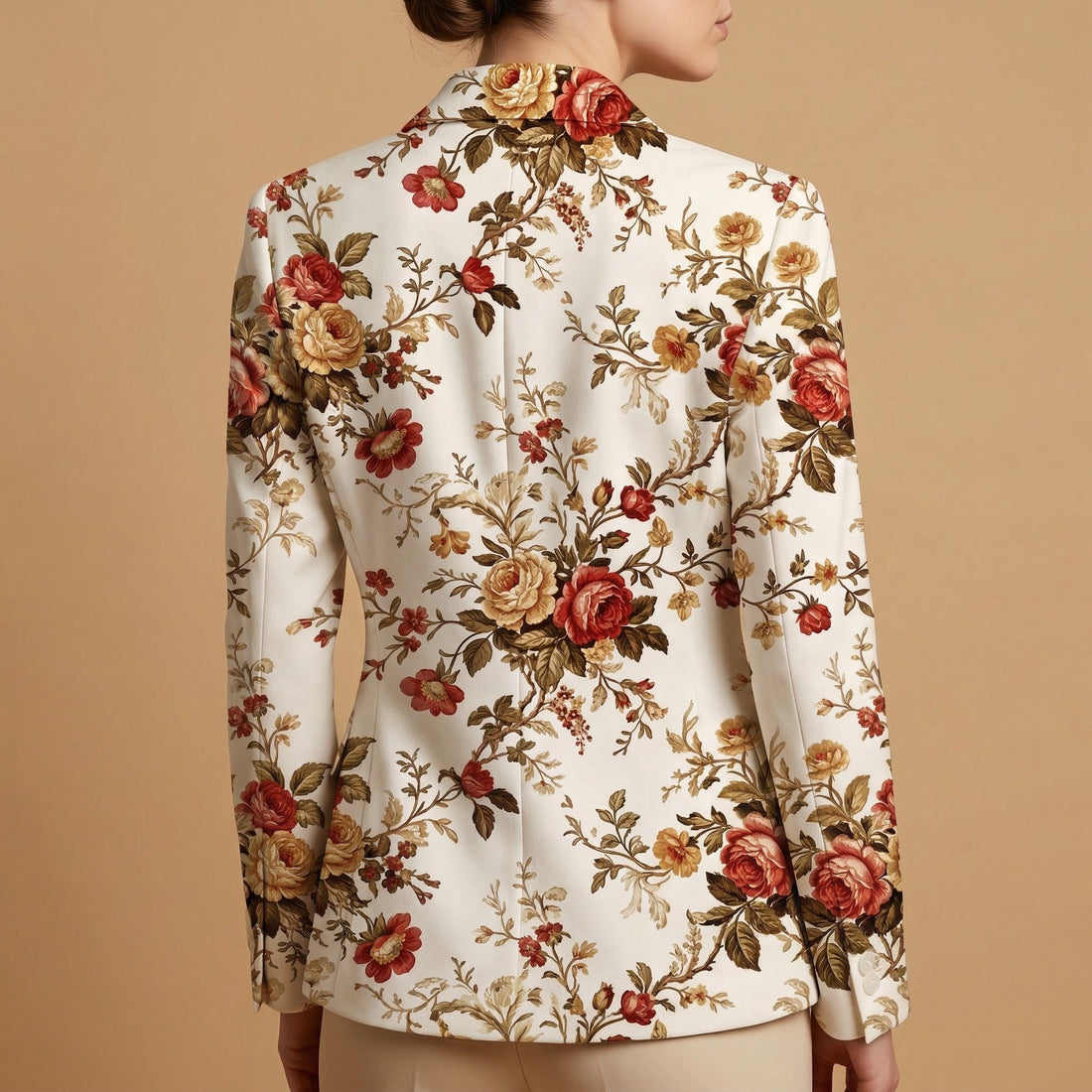 Vintage Floral All-Over Print Casual Blazer | Vintage Floral Women's B — front view