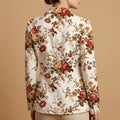 Vintage Floral All-Over Print Casual Blazer | Vintage Floral Women's B — back view showing full print design