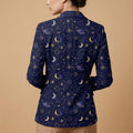 Celestial Midnight All-Over Print Casual Blazer | Celestial Women's Bl — back view showing full print design