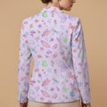 Fairycore Bloom All-Over Print Casual Blazer | Fairycore Women's Blaze — back view showing full print design