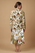 Art Nouveau Gold (Variant A) Blazer + Dress Set | Art Nouveau Matching — complete outfit back view