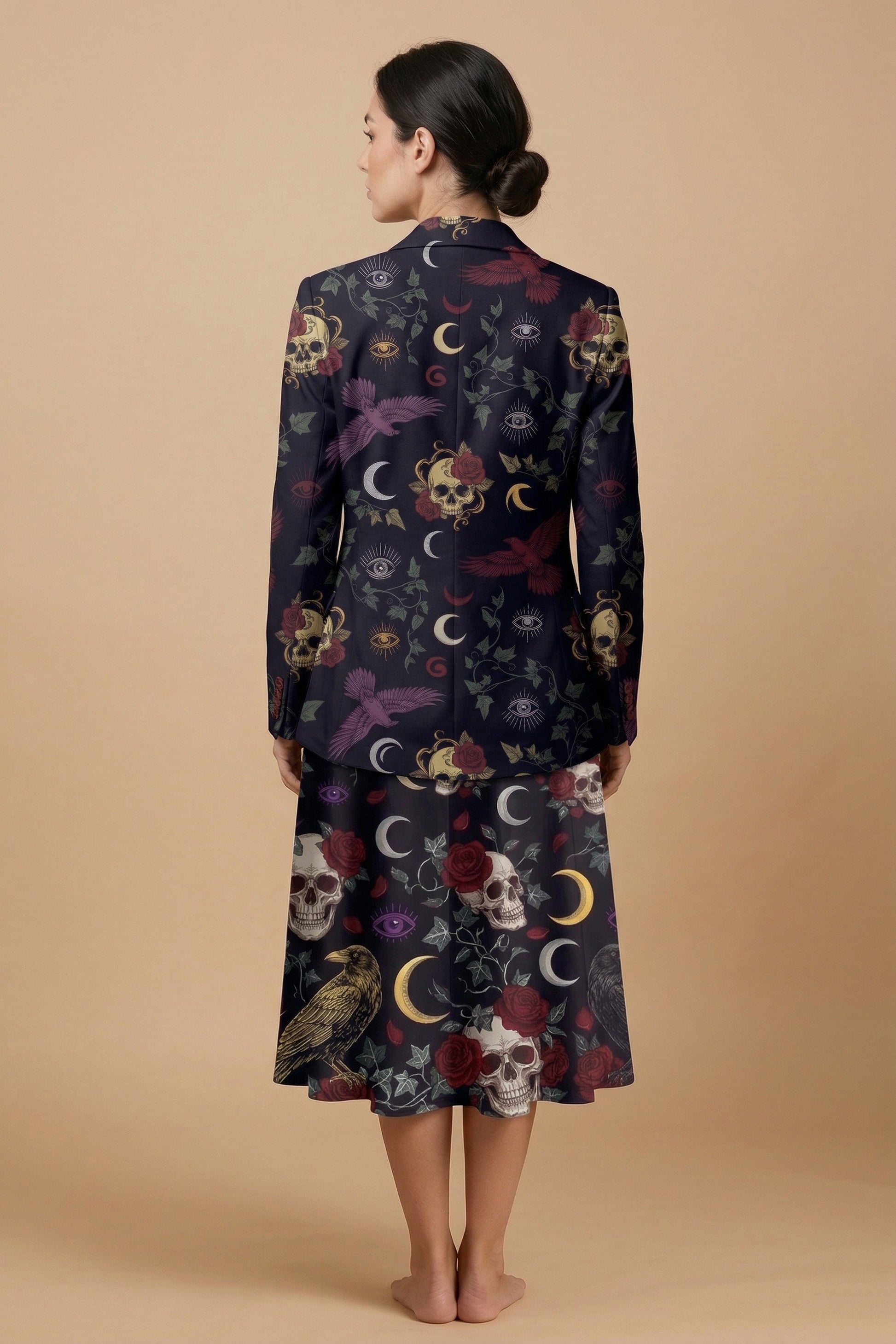 Whimsigoth Eclipse Blazer + Dress Set | Whimsigoth Matching Outfit — complete outfit back view