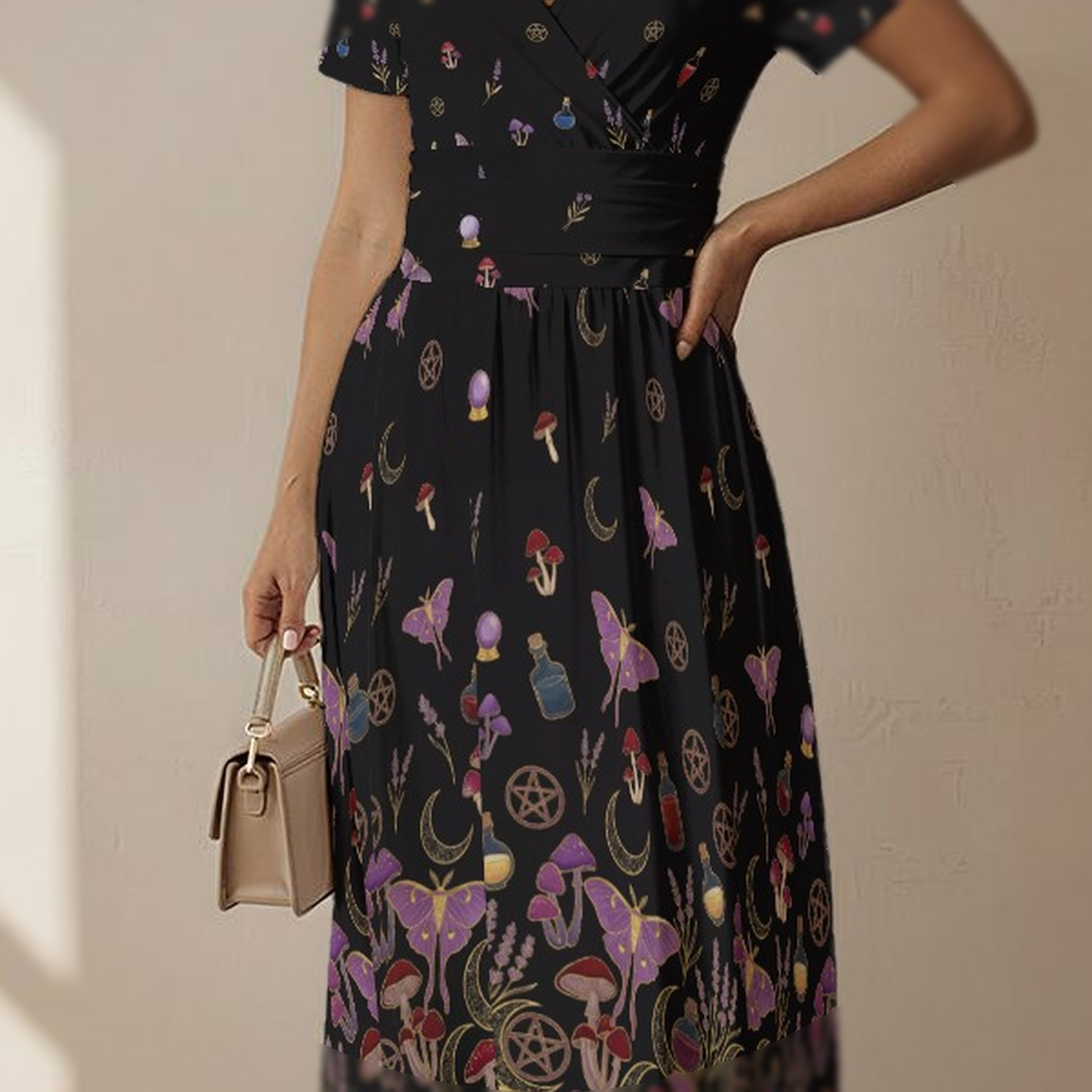 Whimsigoth Midnight Midi Dress