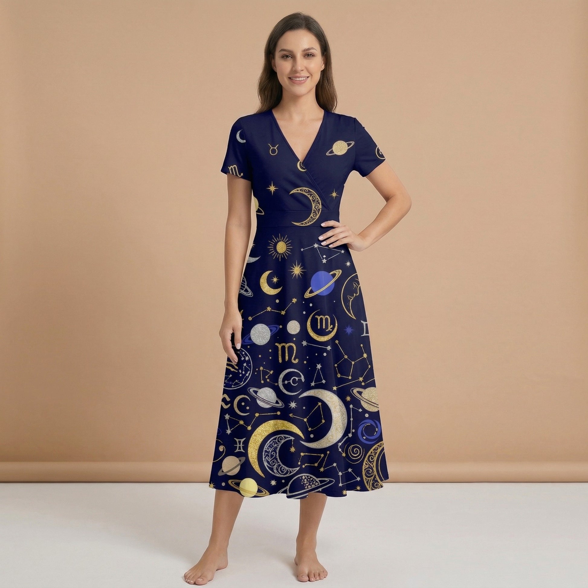 Celestial Midnight Blazer + Dress Set | Celestial Matching Outfit — dress front view