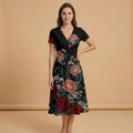 Dark Floral Classic (Variant B) Blazer + Dress Set | Dark Floral Match — dress front view