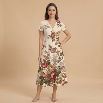 Vintage Floral Blazer + Dress Set | Vintage Floral Matching Outfit — dress front view
