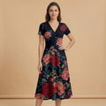Dark Floral Classic (Variant A) Blazer + Dress Set | Dark Floral Match — dress front view