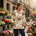 Vintage Floral All-Over Print Casual Blazer | Vintage Floral Women's B — dress front view