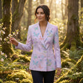 Fairycore Bloom All-Over Print Casual Blazer | Fairycore Women's Blaze — dress front view