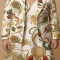 Art Nouveau Gold (Variant A) Blazer + Dress Set | Art Nouveau Matching — fabric detail closeup