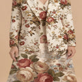 Vintage Floral Blazer + Dress Set | Vintage Floral Matching Outfit — fabric detail closeup