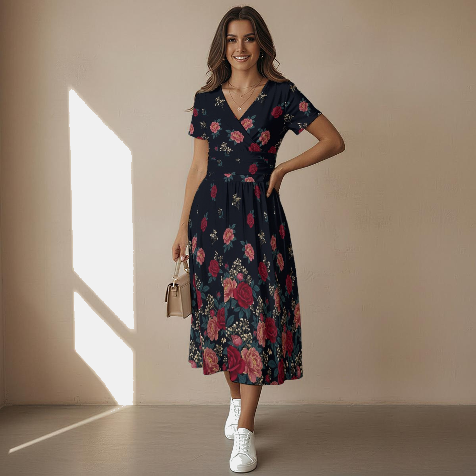 fanci club wild floral midi dress Wild Floral Midi Dress Fanc Club