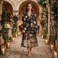 Dark Floral Garden (Variant A) Blazer + Dress Set | Dark Floral Matchi — lifestyle editorial setting