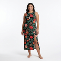 Dark Garden Tapestry Side Slit Dress | All Over Print Dark Floral Fashion — view 6