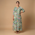 Garden Party 3/4 Sleeve Maxi Dress | All Over Print Boho Floral Fashion — view 1