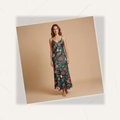 Dark Garden Tapestry Sleeveless Maxi Dress | All Over Print Dark Floral Fashion — view 7