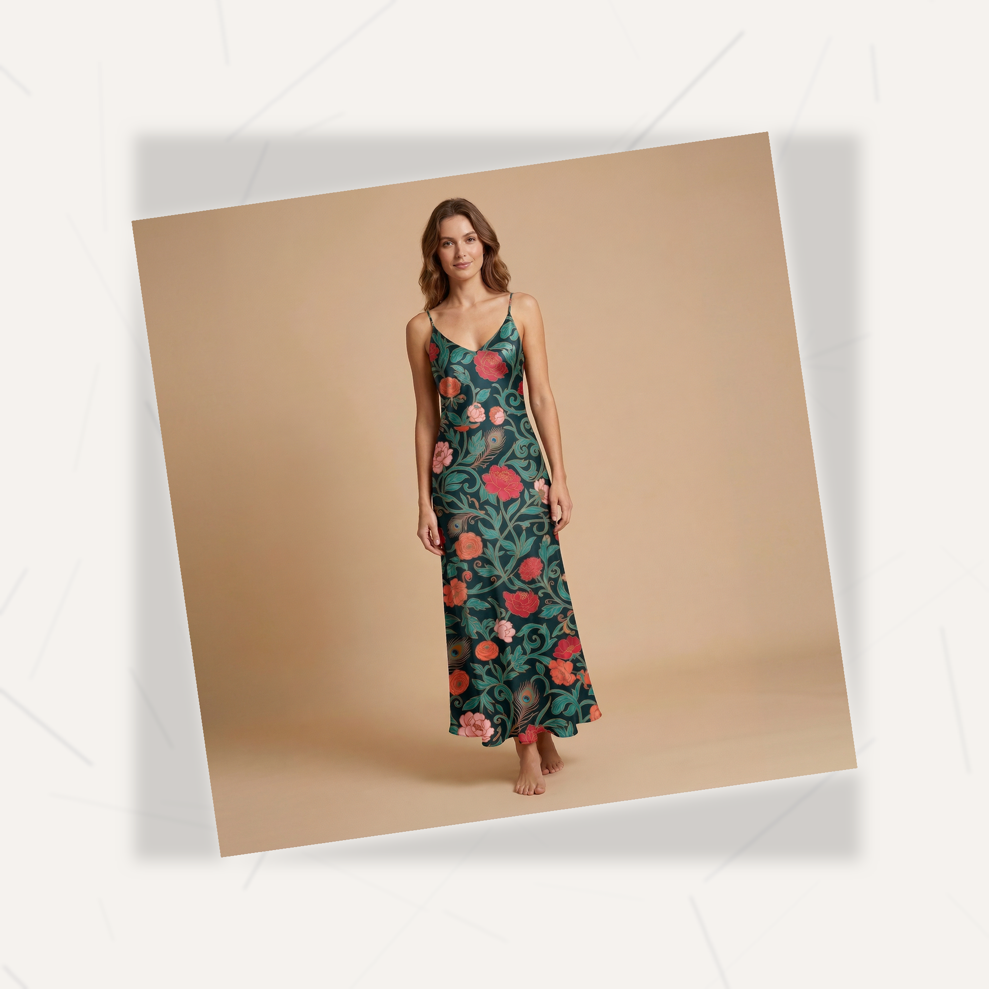 Dark Garden Tapestry Sleeveless Maxi Dress | All Over Print Dark Floral Fashion — view 7
