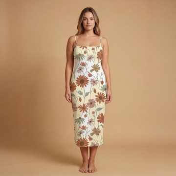 Wildflower Meadow Spaghetti Strap Dress | All Over Print Boho Floral Fashion — view 1