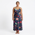 Noir Rose & Butterfly Sleeveless Maxi Dress | All Over Print Dark Floral Fashion — view 6