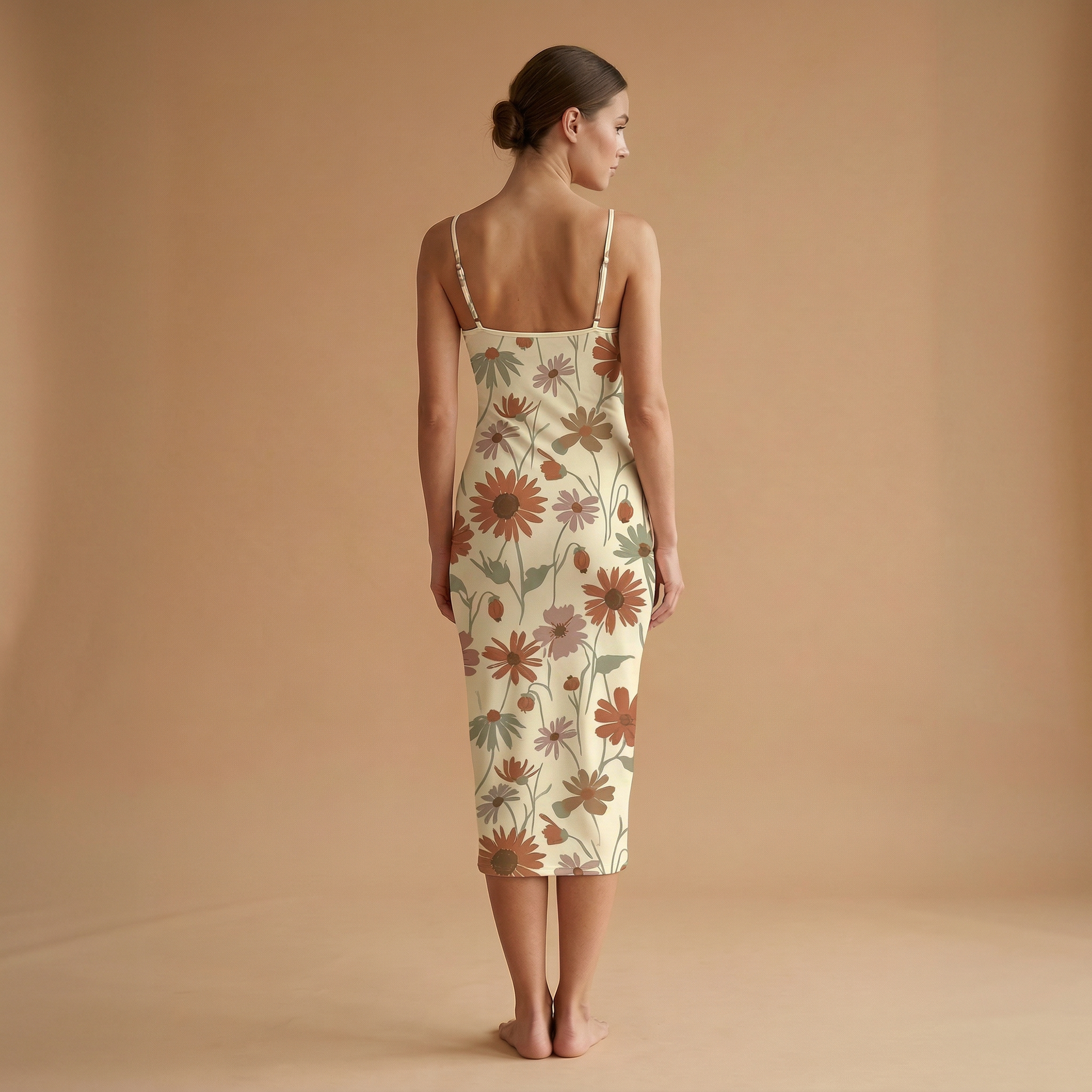 Wildflower Meadow Spaghetti Strap Dress | All Over Print Boho Floral Fashion — view 2