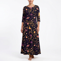 Cosmic Garden 3/4 Sleeve Maxi Dress | All Over Print Celestial Fashion — view 6