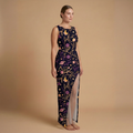 Cosmic Garden Side Slit Dress | All Over Print Celestial Fashion — view 3