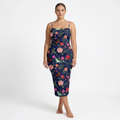 Noir Rose & Butterfly Spaghetti Strap Dress | All Over Print Dark Floral Fashion — view 6