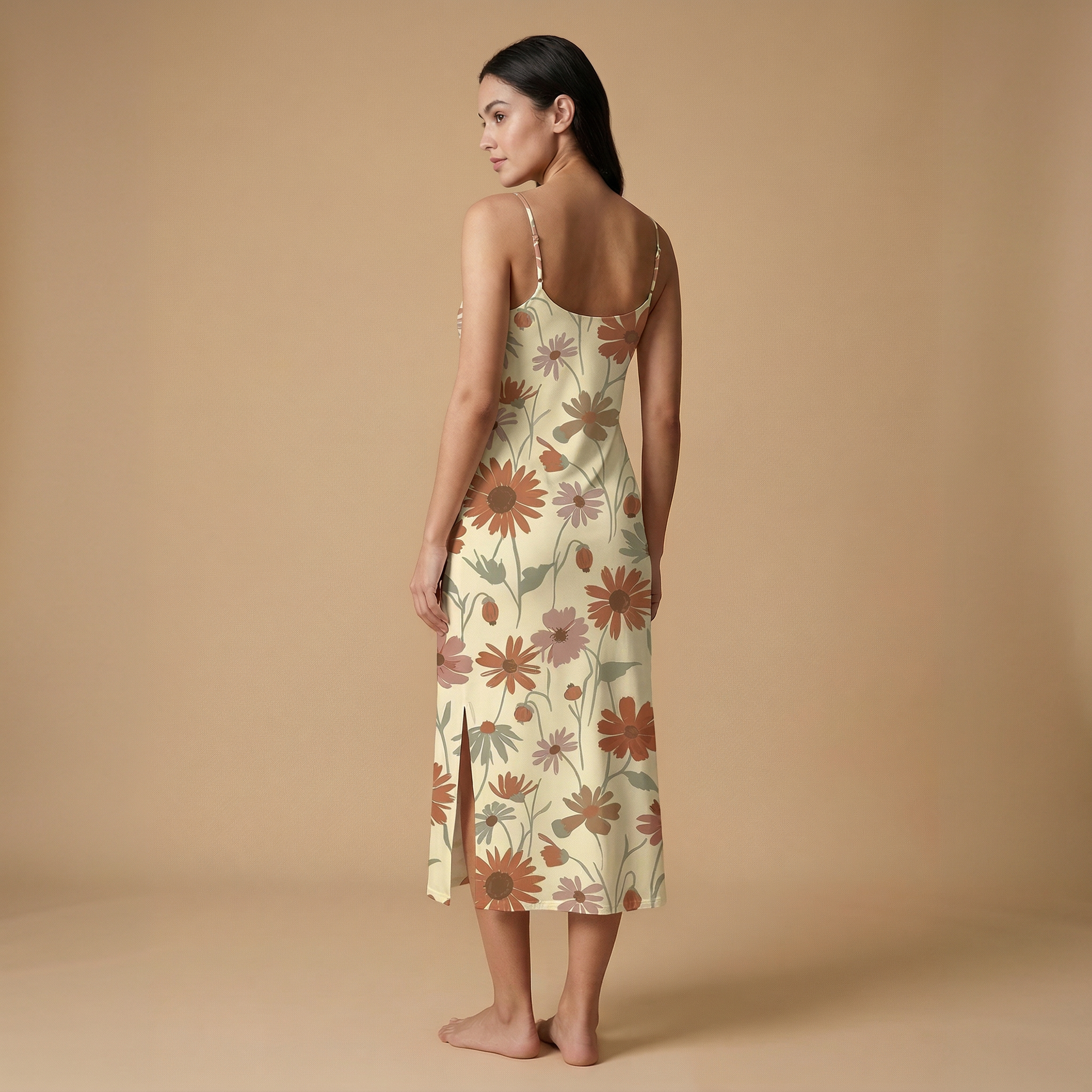 Wildflower Meadow Side Slit Dress | All Over Print Boho Floral Fashion — view 2