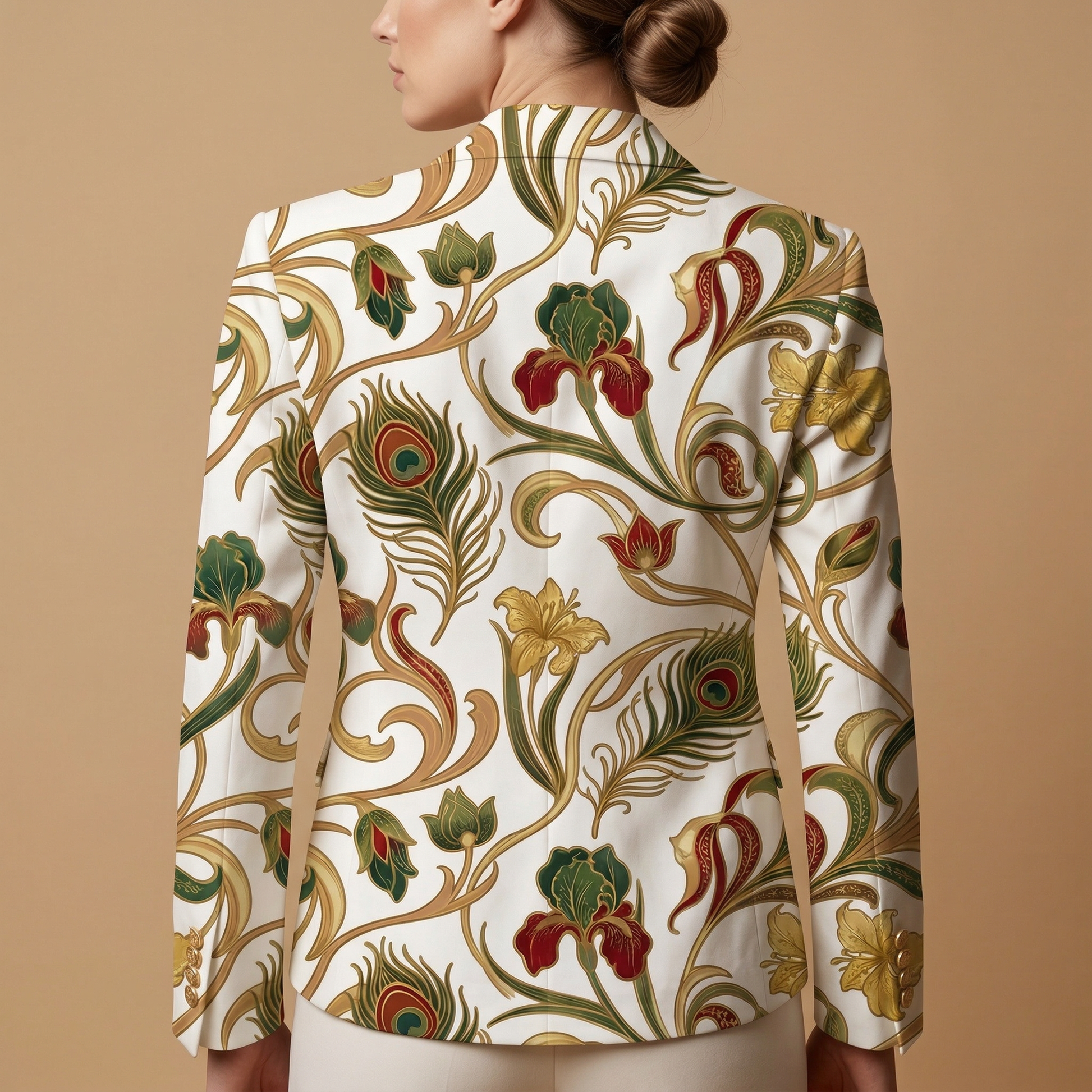 Art Nouveau Gold Casual Blazer — blazer back