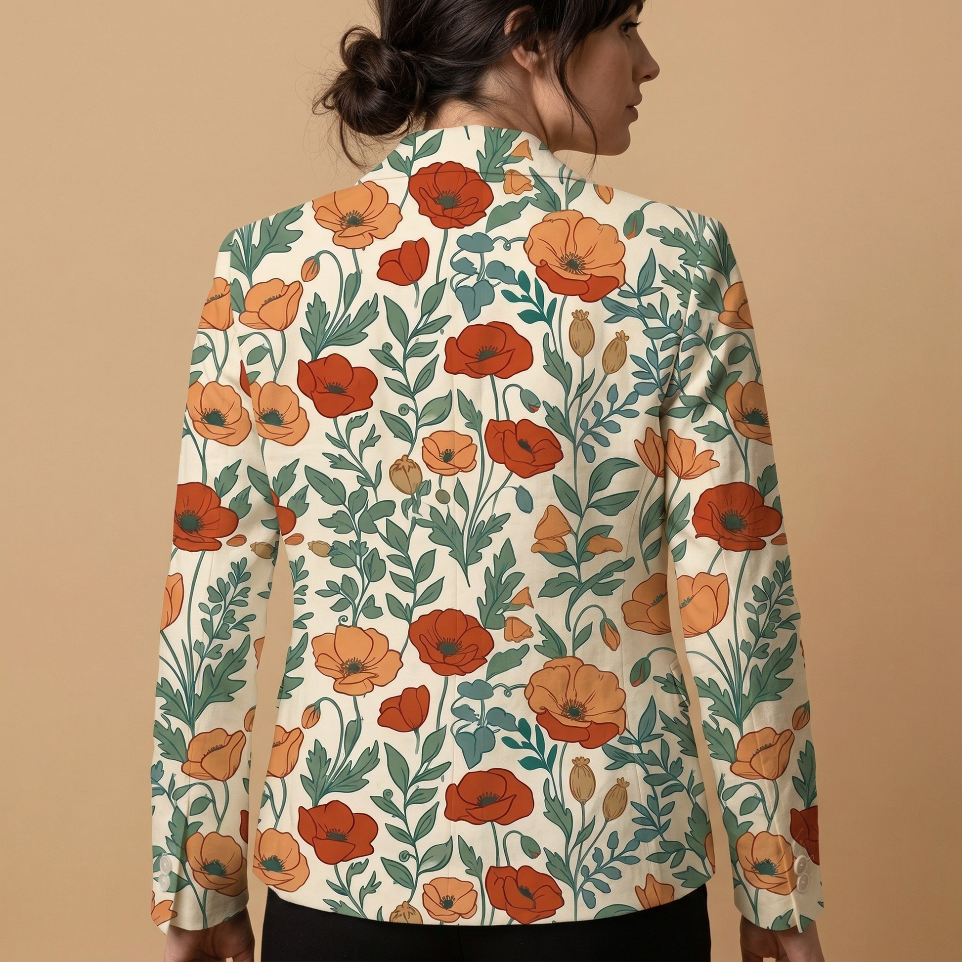 Boho Floral Meadow Blazer + Dress Set — blazer back