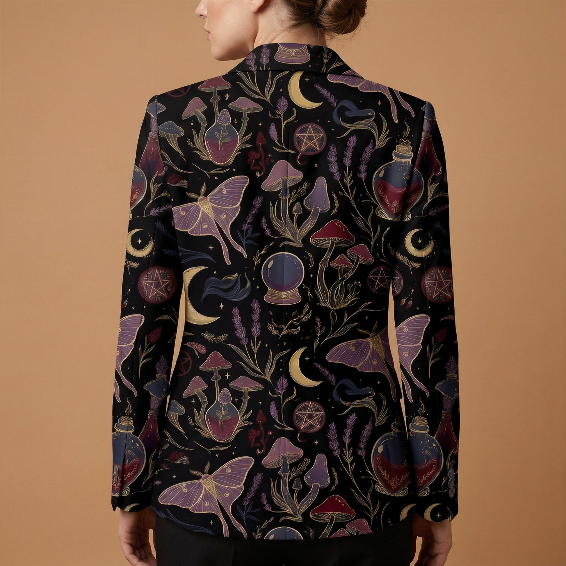 Whimsigoth Midnight Blazer + Dress Set — blazer back
