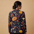 Dark Floral Classic Blazer + Dress Set — blazer back