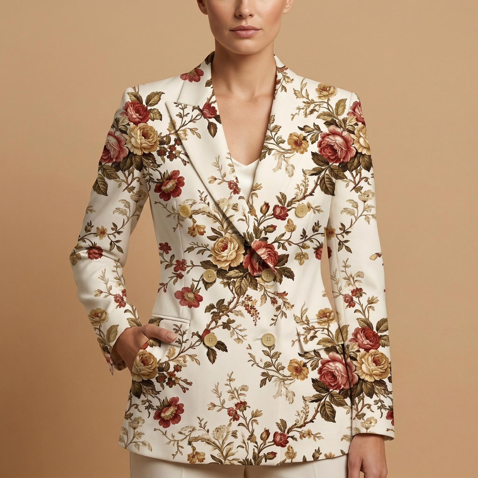 Vintage Floral Blazer + Dress Set — blazer front