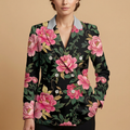 Dark Floral Rose Blazer + Dress Set — blazer front