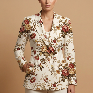 Vintage Floral Casual Blazer — blazer front