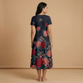 Dark Floral Garden Blazer + Dress Set (B) — dress a back