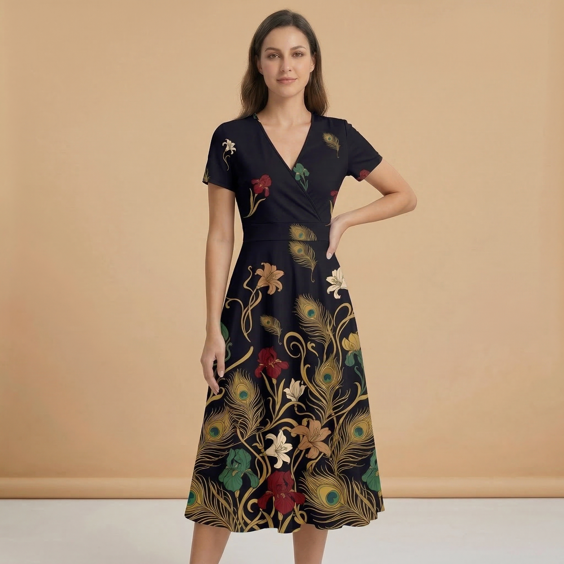 Art Nouveau Dark Blazer + Dress Set — dress a front
