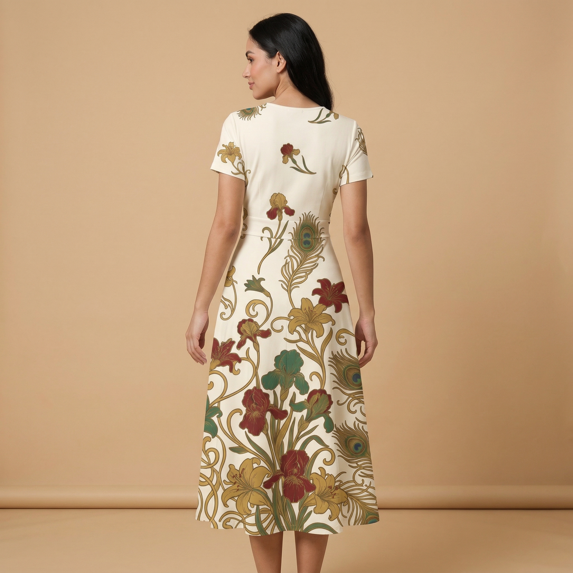 Art Nouveau Gold Blazer + Dress Set (B) — dress b back