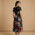 Dark Floral Garden Blazer + Dress Set (A) — dress b back
