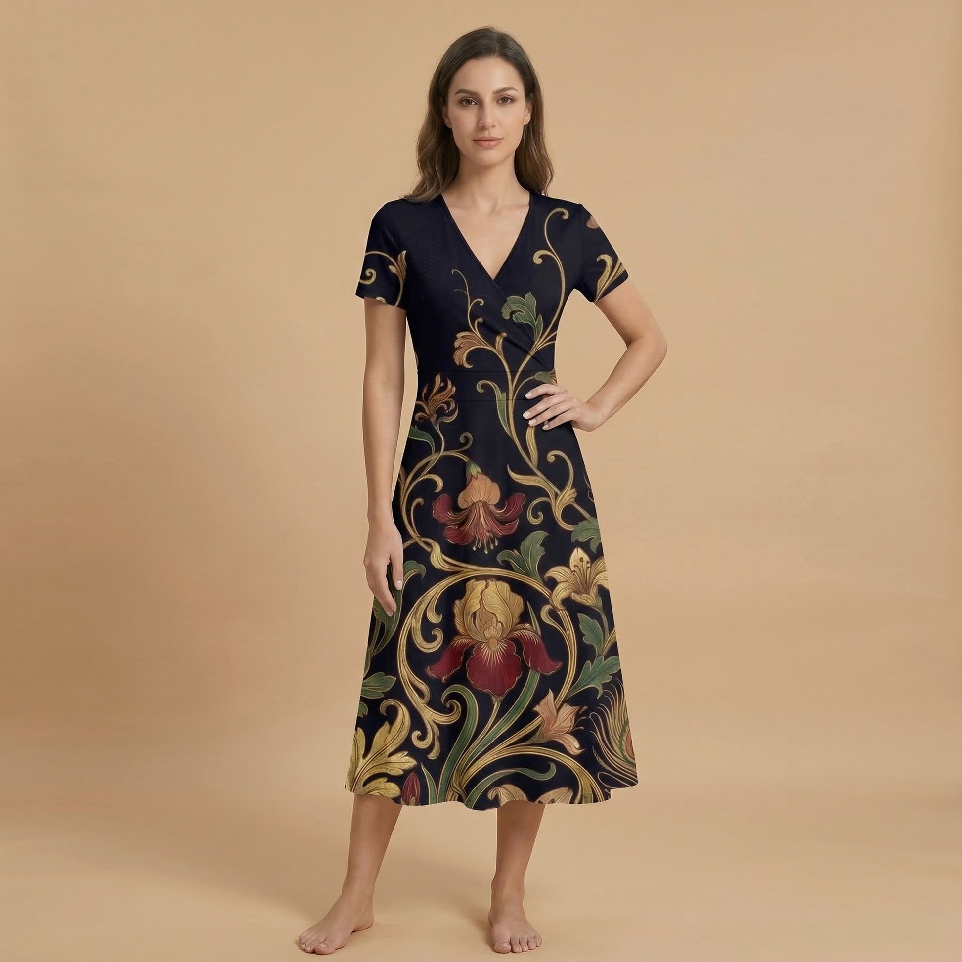 Art Nouveau Dark Blazer + Dress Set — dress b front