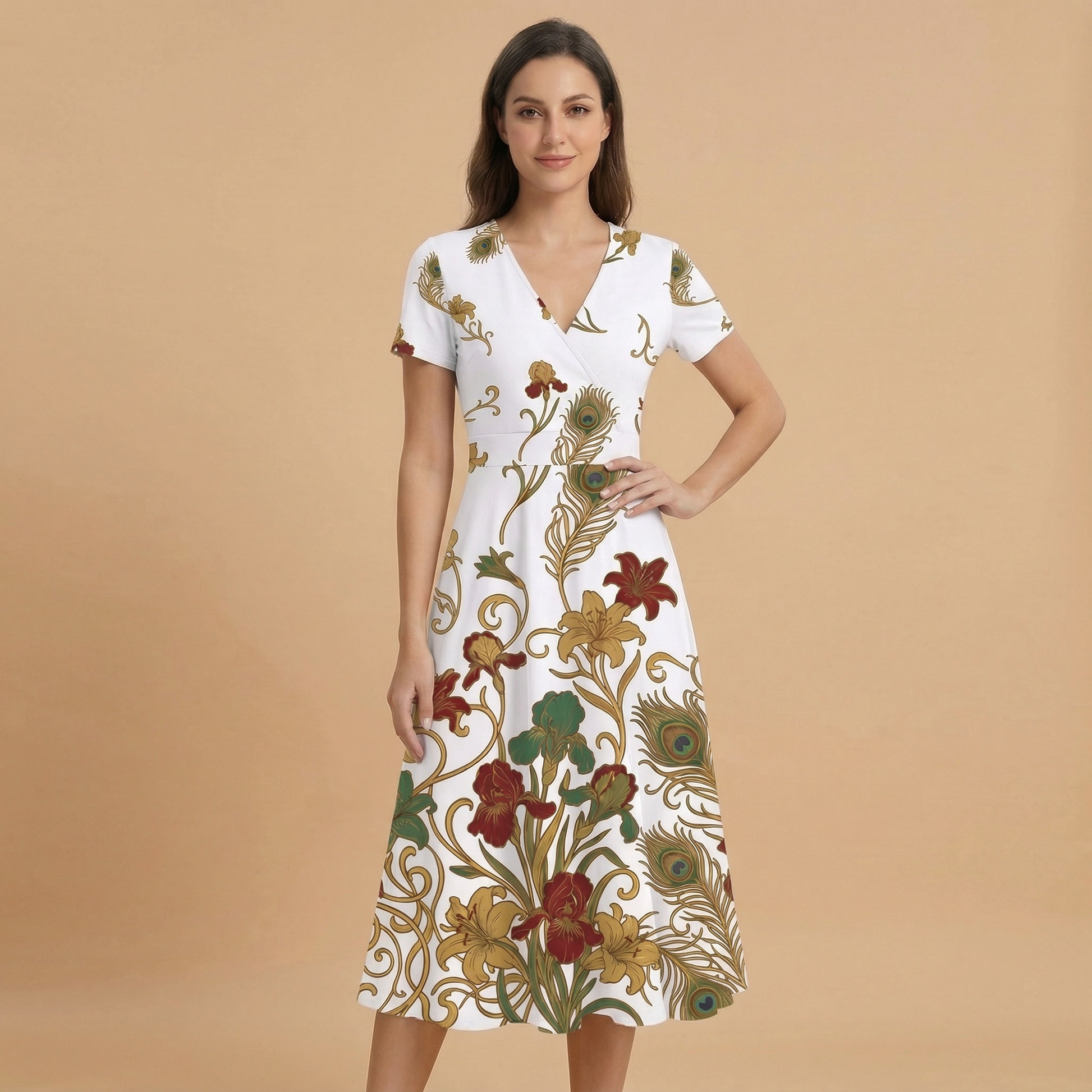 Art Nouveau Gold Blazer + Dress Set (B) — dress b front