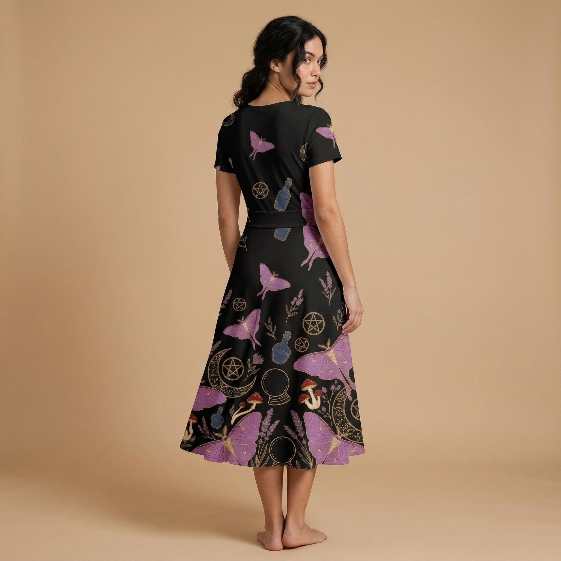Whimsigoth Midnight Blazer + Dress Set — dress back