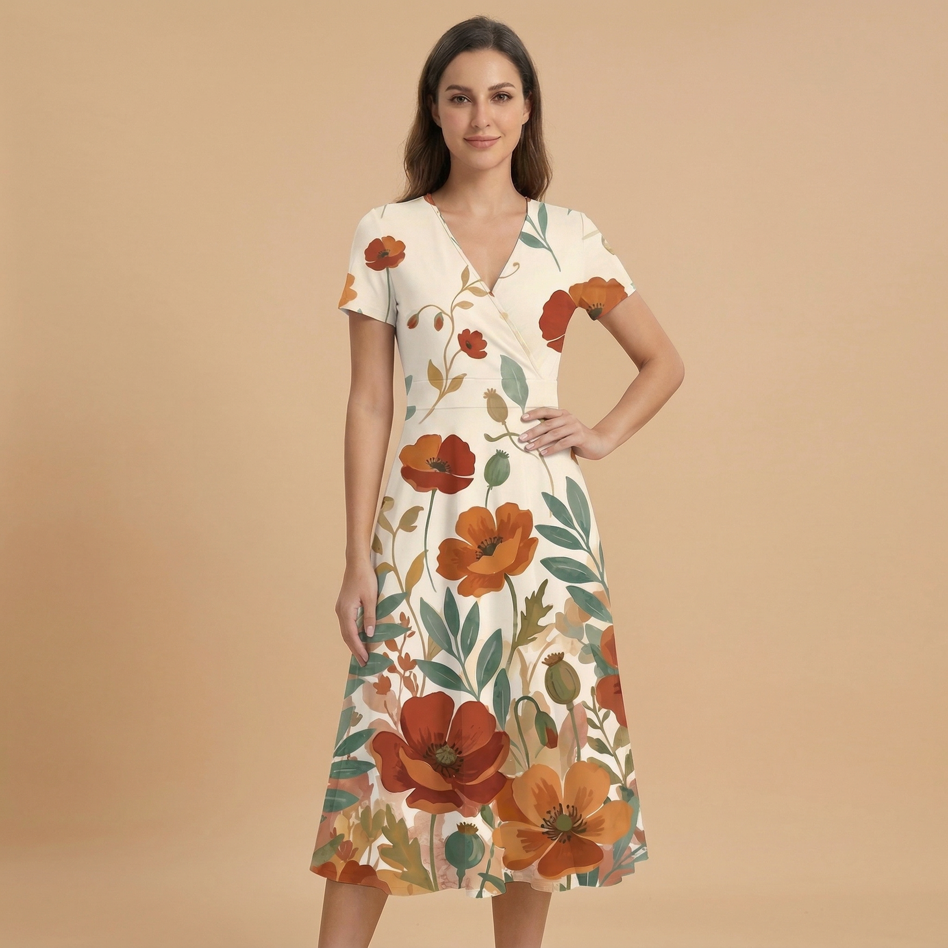 Boho Floral Meadow Blazer + Dress Set — dress front