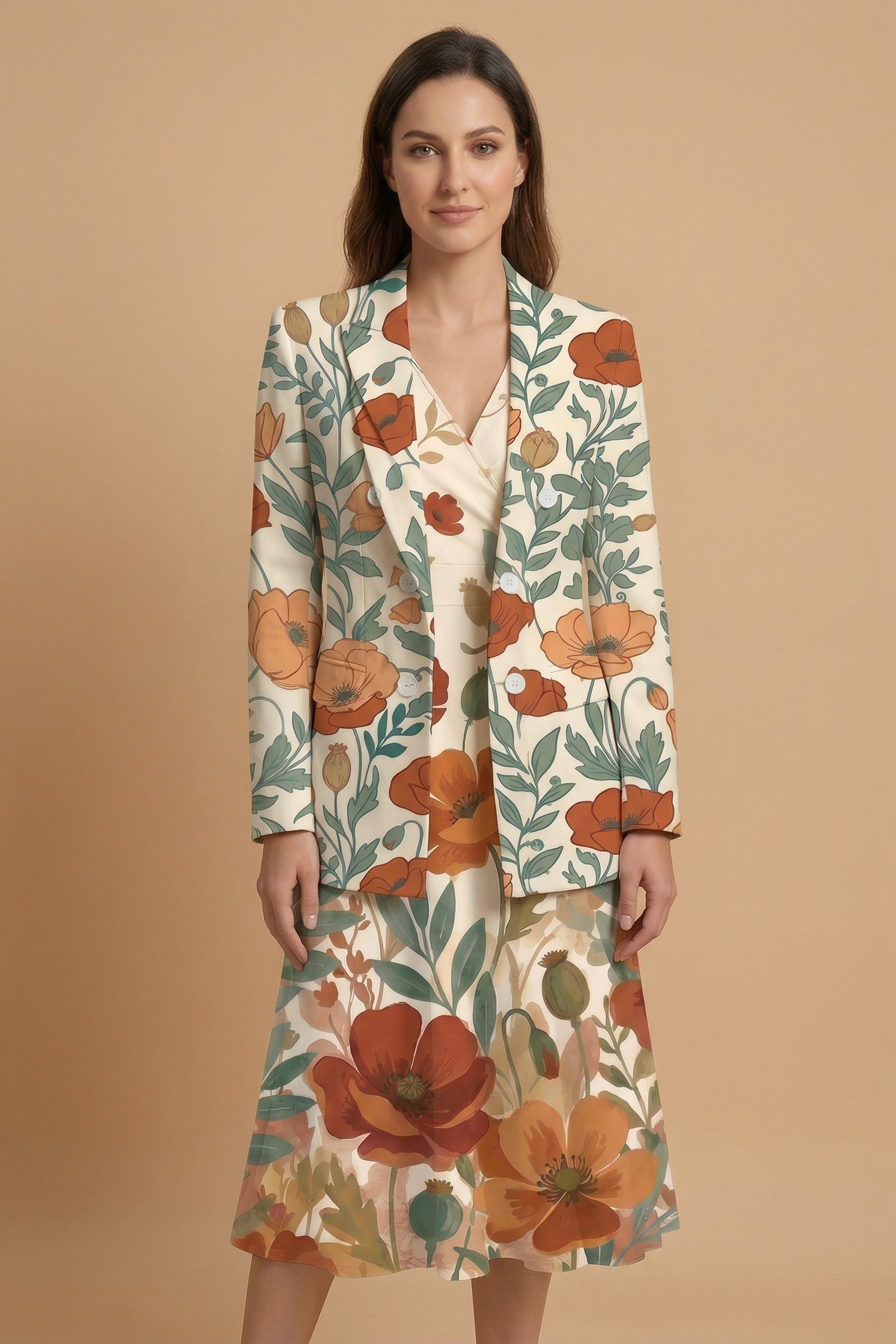 Boho Floral Meadow Blazer + Dress Set — outfit dress