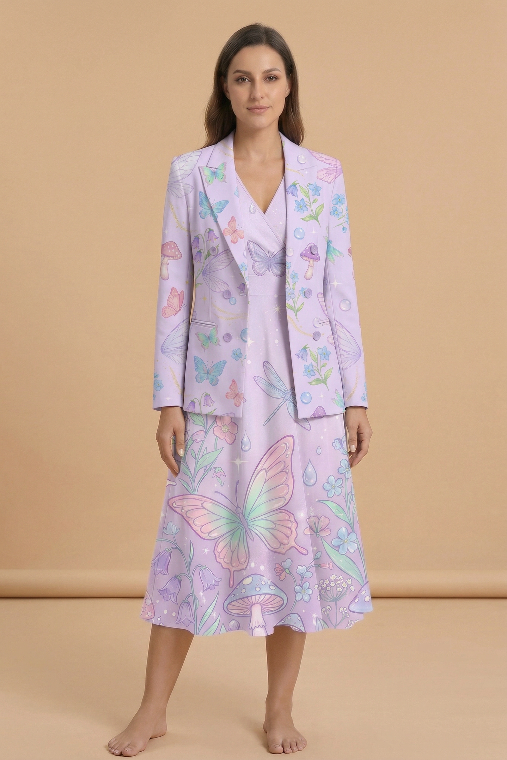 Fairycore Bloom V-Neck Midi Dress — outfit dress