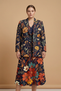 Dark Floral Classic Blazer + Dress Set — outfit dress a