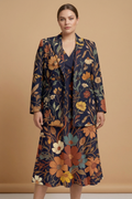 Dark Floral Classic Blazer + Dress Set — outfit dress a front